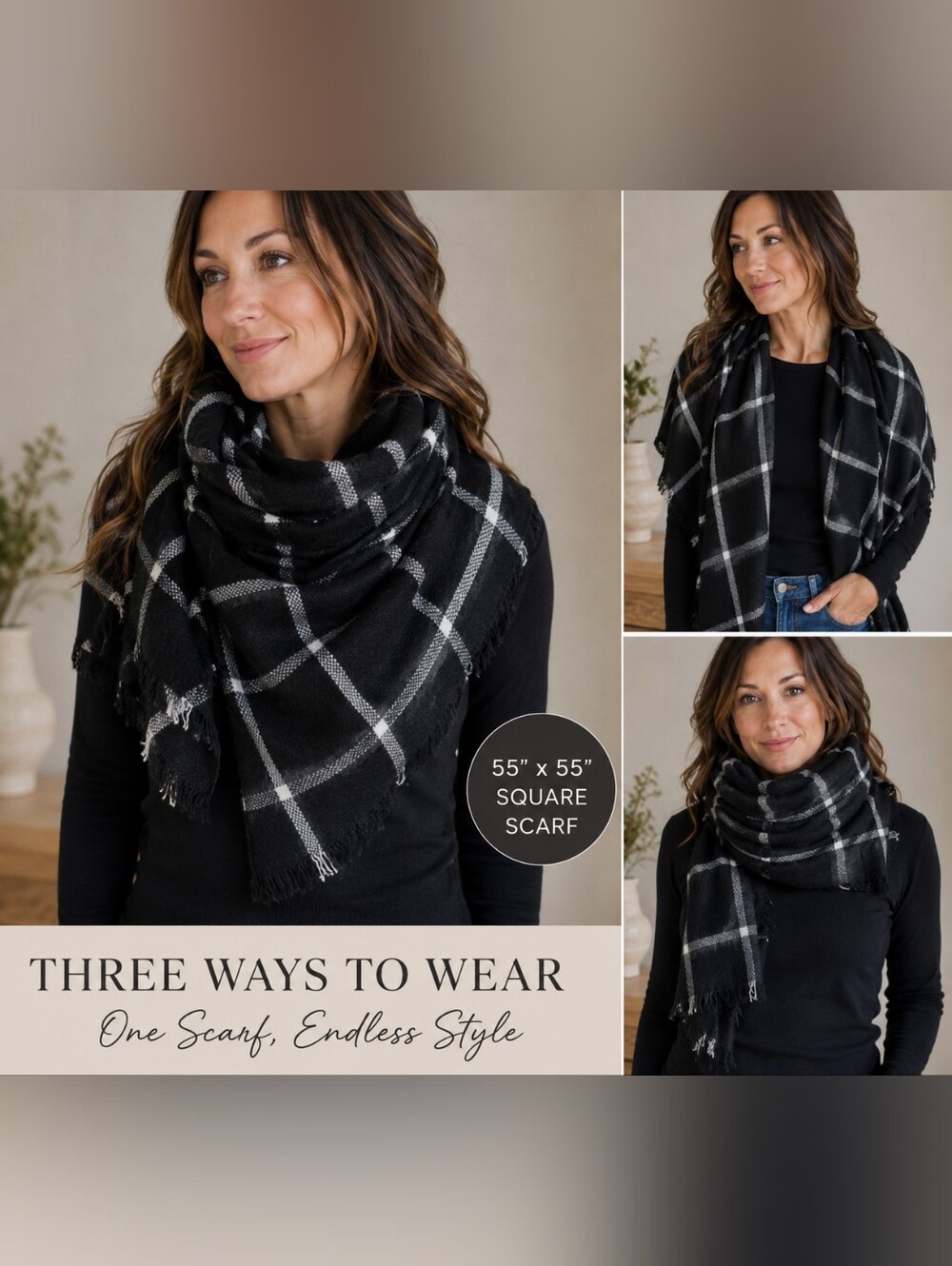 Square Plaid Scarf